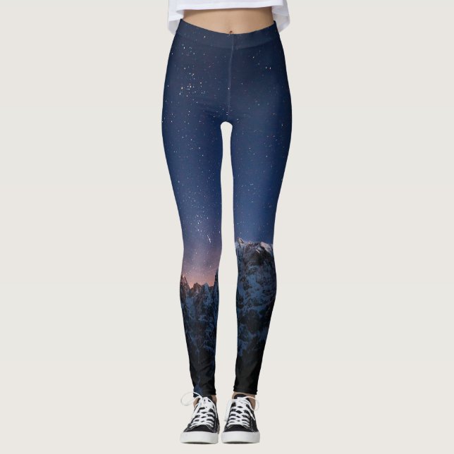 Stars and snowy mountains leggings (Front)