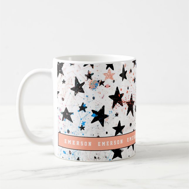 stars and space fun astronomy pattern coffee mug (Left)