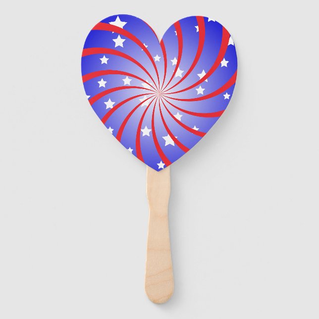 Stars and Spiral Burst Hand Fan (Front)