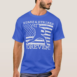 Stars and Strikes Forever American Flag Baseball P T-Shirt