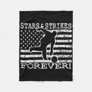 Stars And Strikes Forever Bowling American Flag Bo Fleece Blanket