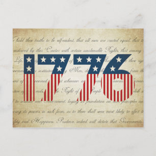 Stars and Stripes 1776 Independence Day Postcard