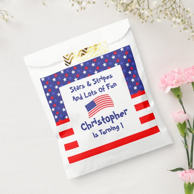 Stars and Stripes 1st Birthday Favour Bags (Sealed)