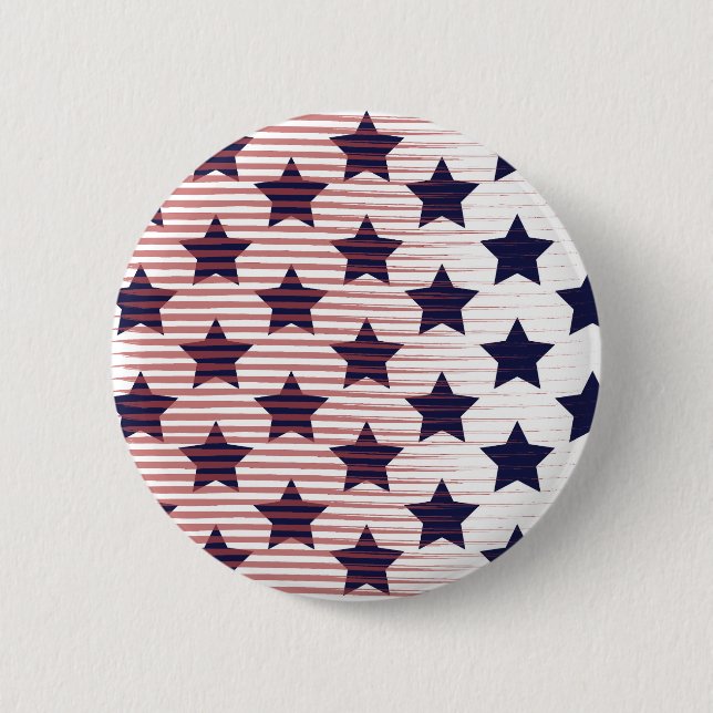 Stars and Stripes 4th of July America 6 Cm Round Badge (Front)