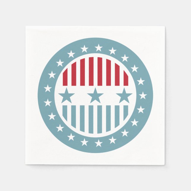 Stars and Stripes 4th of July Paper Napkin Set (Front)