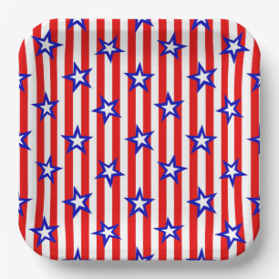 Stars and Stripes 4th of July Paper Plate