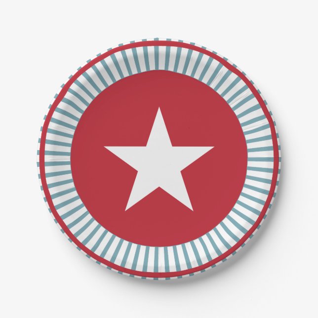 Stars and Stripes 4th of July PartyPaper Plate (Front)