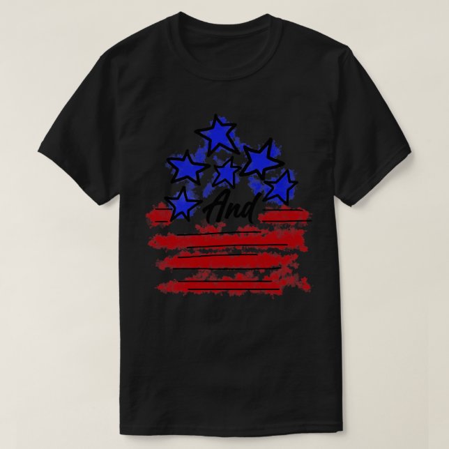 Stars and Stripes 4th of July Retro American Flag T-Shirt (Design Front)
