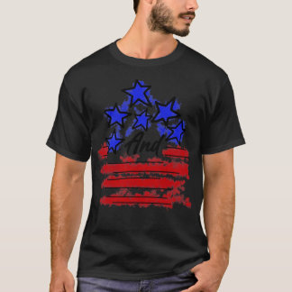 Stars and Stripes 4th of July Retro American Flag T-Shirt