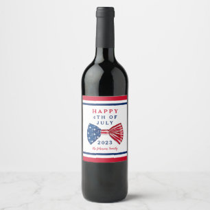 Stars And Stripes 4th Of July  Wine Label