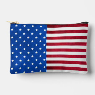 Stars and Stripes-American flag by Shirley Taylor Accessory Pouch