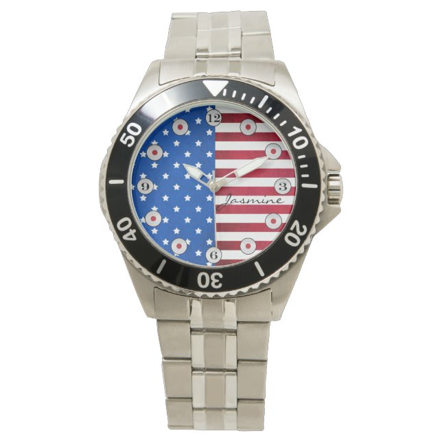 Stars and Stripes-American Flag by Shirley Taylor Watch (Front)