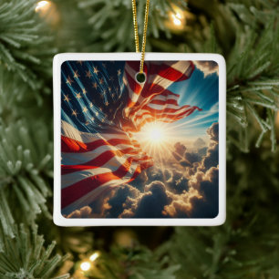 Stars and Stripes, American FLAG, Old Glory, Ceramic Ornament