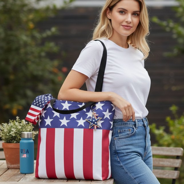 Stars and Stripes American Flag  Tote Bag (Stars and Stripes American Flag Tote Bag)