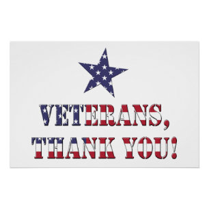 Stars and Stripes American Happy Veterans Day Poster
