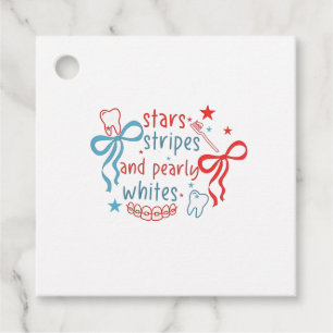 Stars and Stripes and Pearly Whites 4th Of July Favour Tags