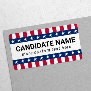 Stars and stripes any political campaign candidate label