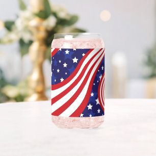 Stars and Stripes Are Waving Can Glass