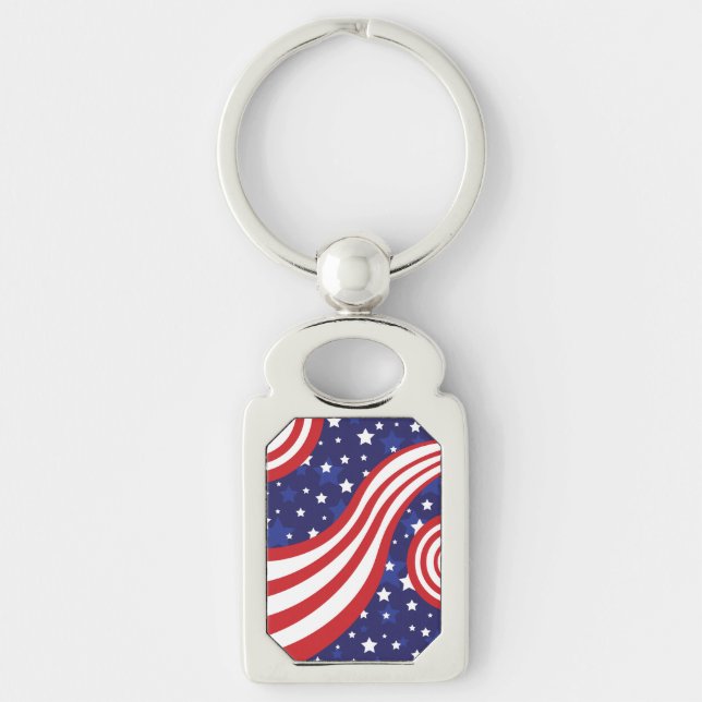 Stars and Stripes Are Waving Key Ring (Front)