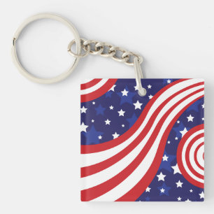 Stars and Stripes Are Waving Key Ring