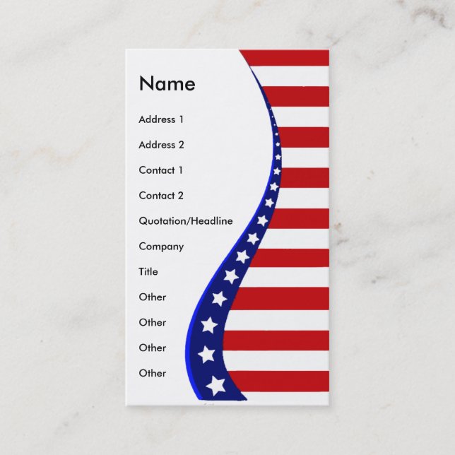 STARS AND STRIPES BUSINESS CARDS (Front)