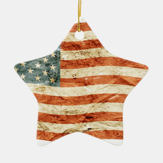 Stars and Stripes Ceramic Tree Decoration (Front)