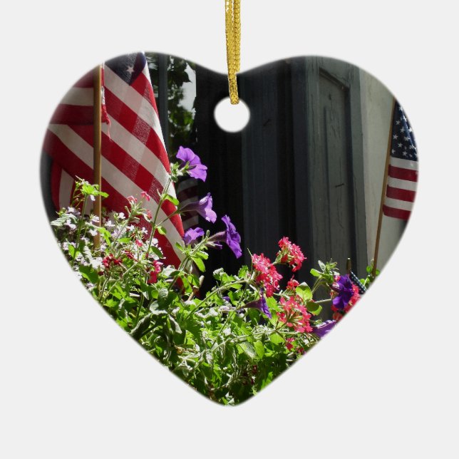 Stars and Stripes Ceramic Tree Decoration (Front)
