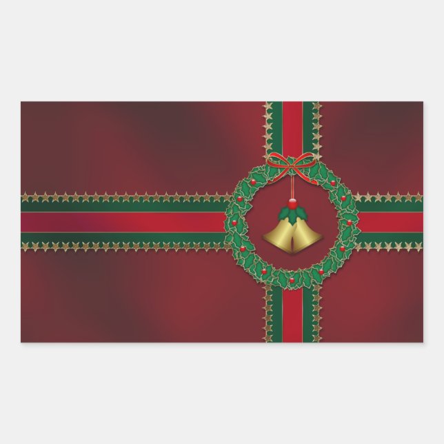 Stars and Stripes Christmas Sticker (Front)