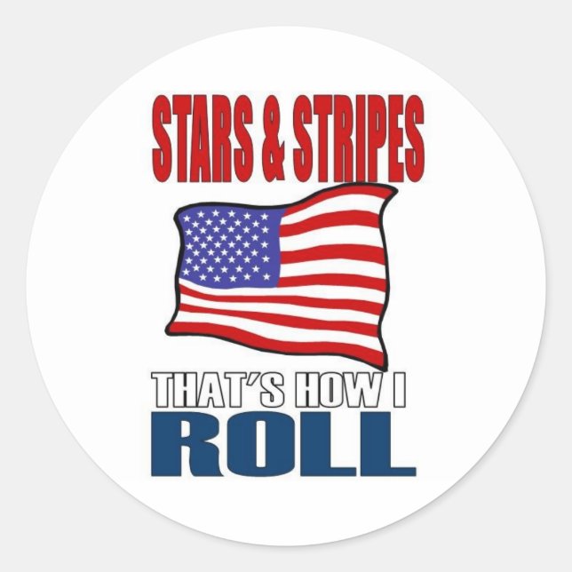 stars and stripes classic round sticker (Front)