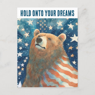 Stars and Stripes Dreamer Bear Postcard