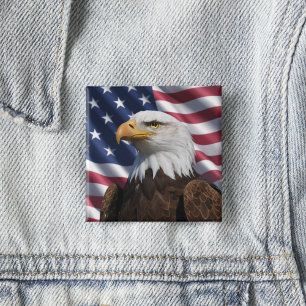Stars and Stripes Eagle 15 Cm Square Badge