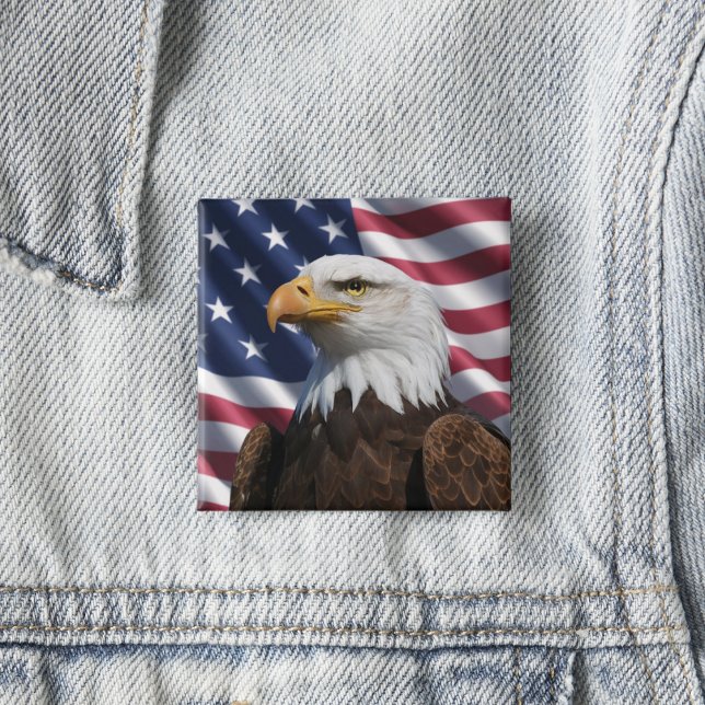 Stars and Stripes Eagle  15 Cm Square Badge (Creator Uploaded)
