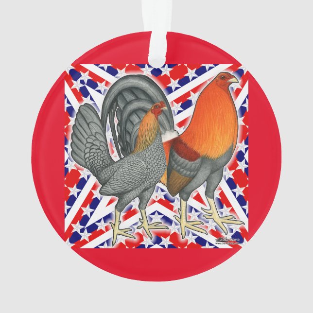 Stars and Stripes Gamefowl Ornament (Back)