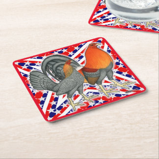 Stars and Stripes Gamefowl Square Paper Coaster