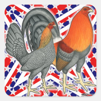 Stars and Stripes Gamefowl Square Sticker