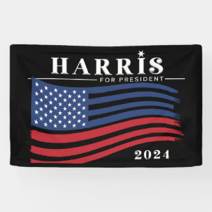 Stars and Stripes Harris for President 2024 Banner