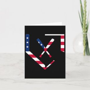 Stars And Stripes Home Plate Baseball Bats America Card