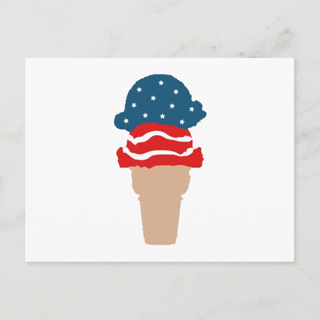 Stars and Stripes Ice Cream Cone Postcard (Front)