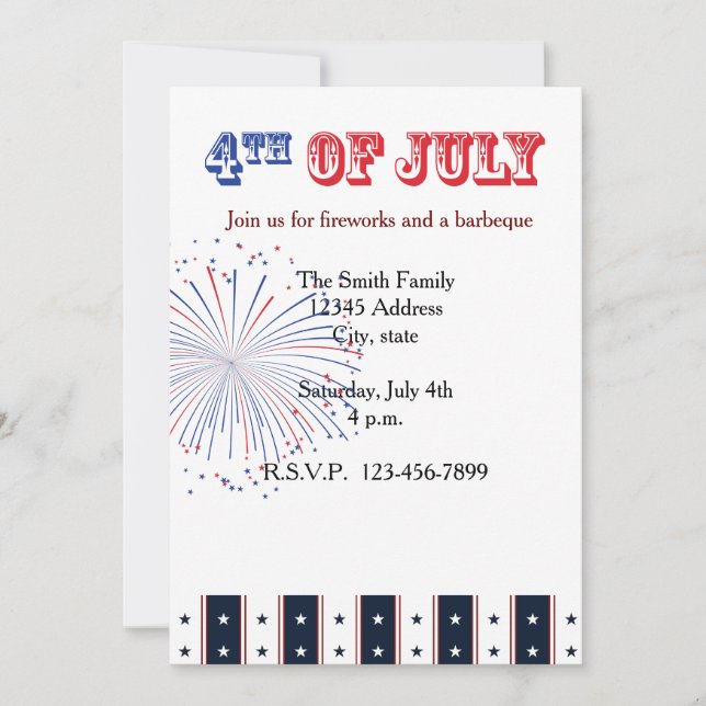 Stars and Stripes Invitation (Front)