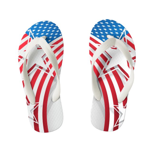 Stars and Stripes Kid's Flip Flops (Footbed)