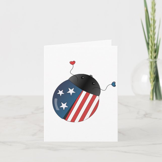Stars and Stripes Ladybug Card (Front)