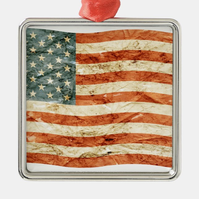 Stars and Stripes Metal Tree Decoration (Front)