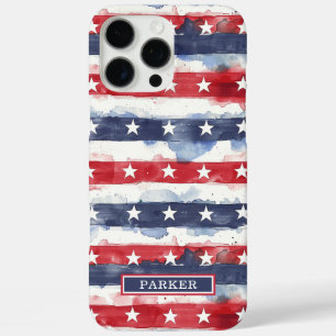 Stars and Stripes Monogrammed iPhone 16 Pro Max Case