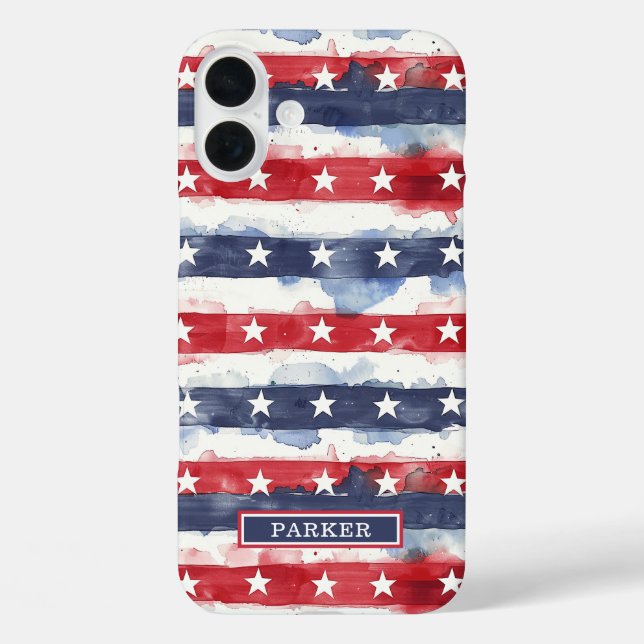 Stars and Stripes Monogrammed Case-Mate iPhone Case (Back)
