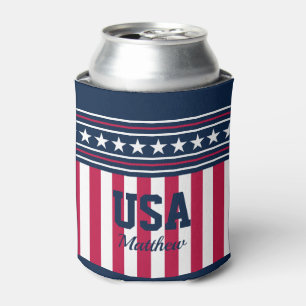 Stars and Stripes Named American Styled Can Cooler