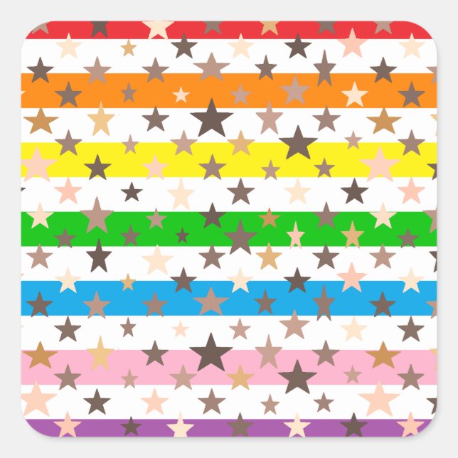 Stars and Stripes of Many Colours! Square Sticker (Front)