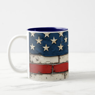 Stars and Stripes, Old Glory. Two-Tone Coffee Mug