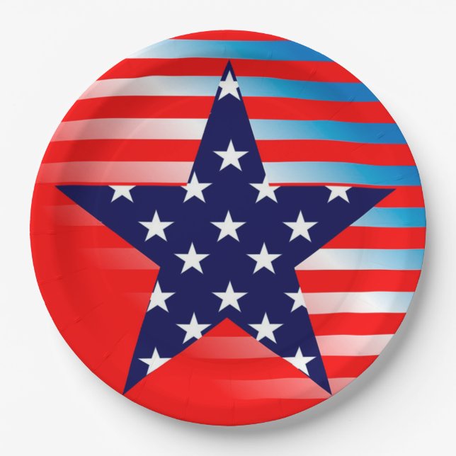 Stars and Stripes Paper Plate (Front)