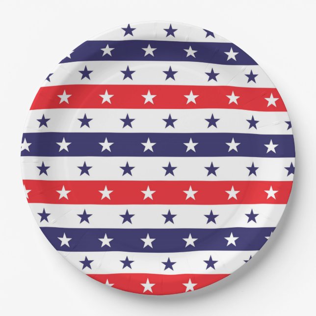 Stars and Stripes Paper Plates (Front)