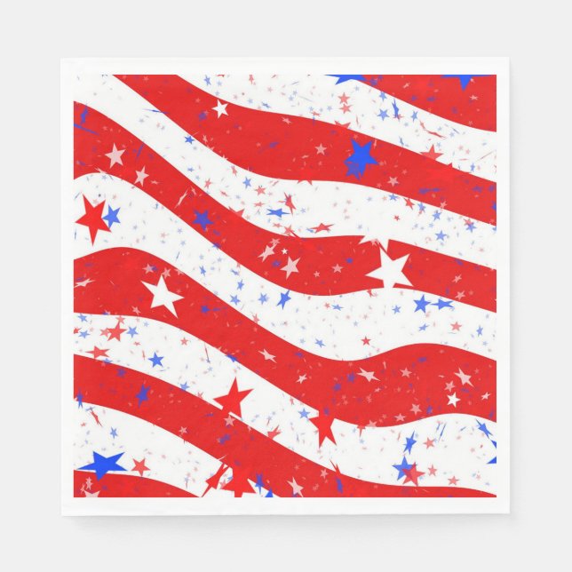 Stars and Stripes Party Napkins (Front)